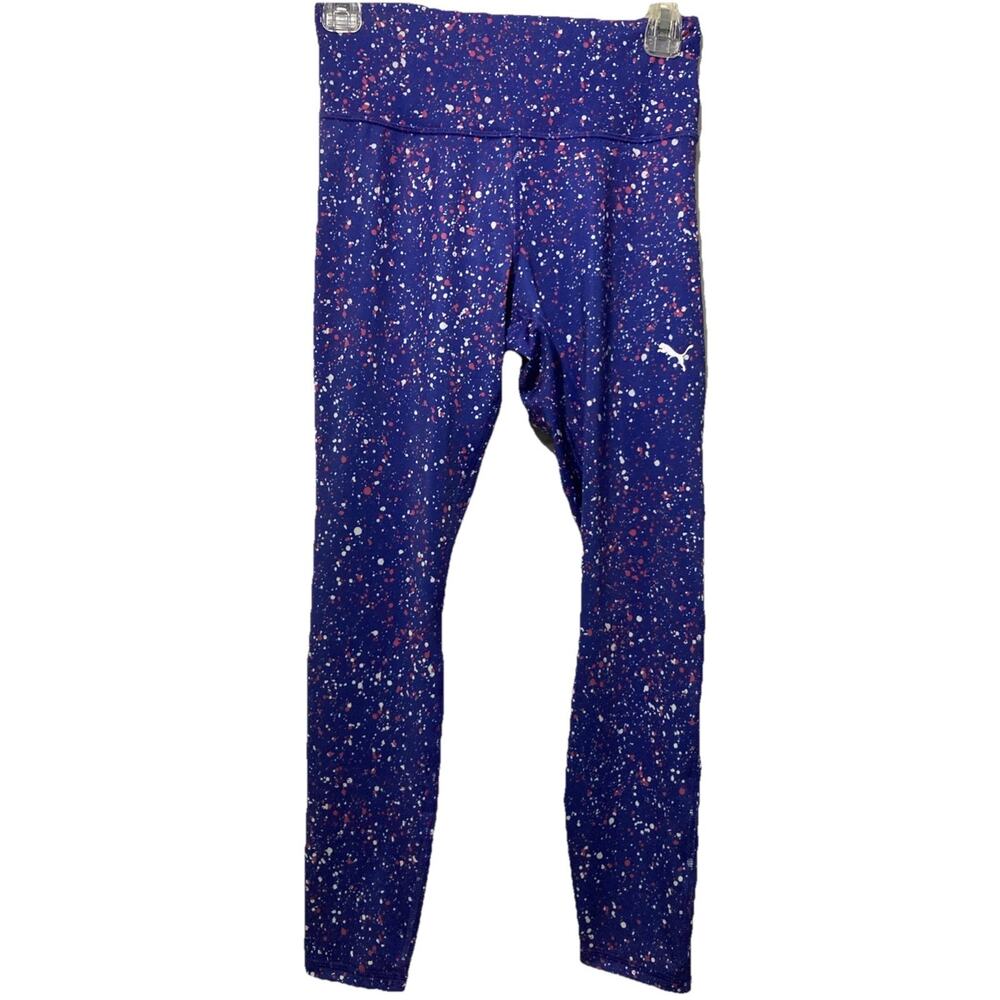 Puma Train Fave High Waisted 78 Graphic Training Athletic Leggings Small Purple